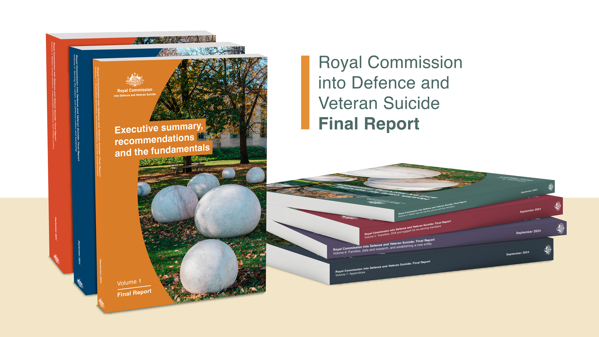 Stacked volumes of the Final Report