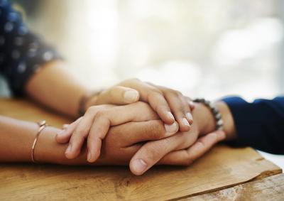 Clasping hands