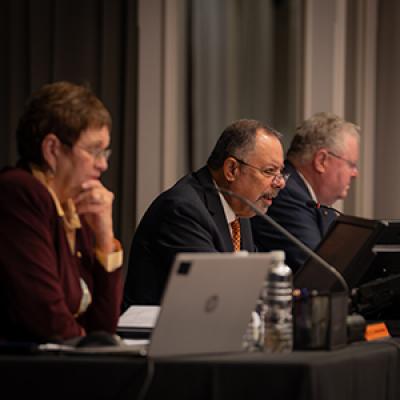 Commissioners Brown, Kaldas and Douglas at hearing block 12